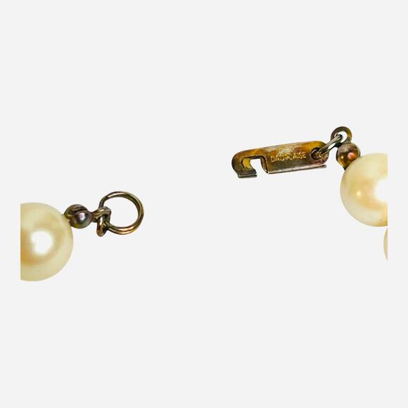 Vintage Carol Dauplaise Faux Pearls Gold Tone Filigree Spacers 1980s Necklace - Picture 5 of 6